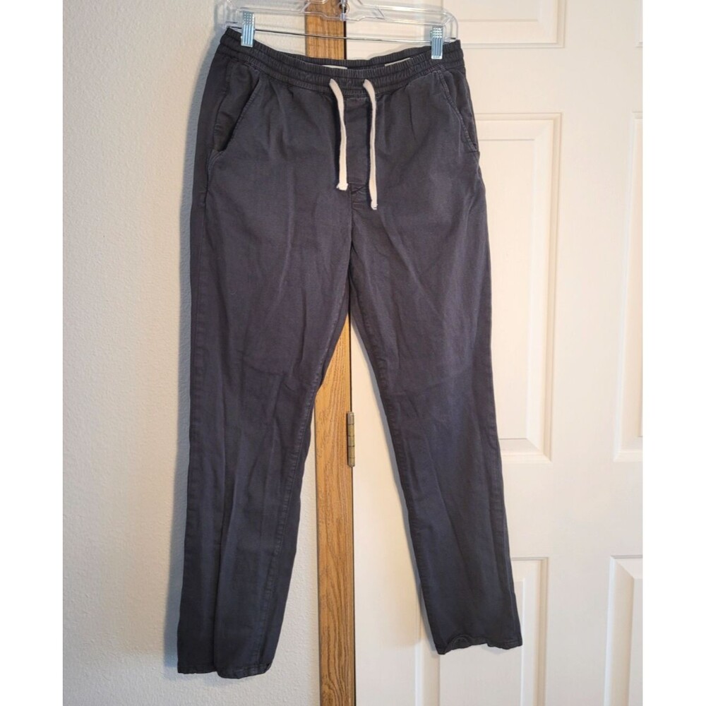 Marine Layer Mens M Saturday Pant Slim Fit Washed Black Charcoal Chino Pockets